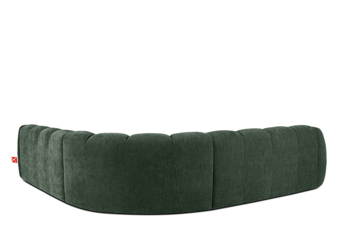 ECKSOFA RECHTS/LINKS FLAVA, Dunkelgrün - Dunkelgrün, Holz/Holzwerkstoff (310/310cm) - KONSIMO®