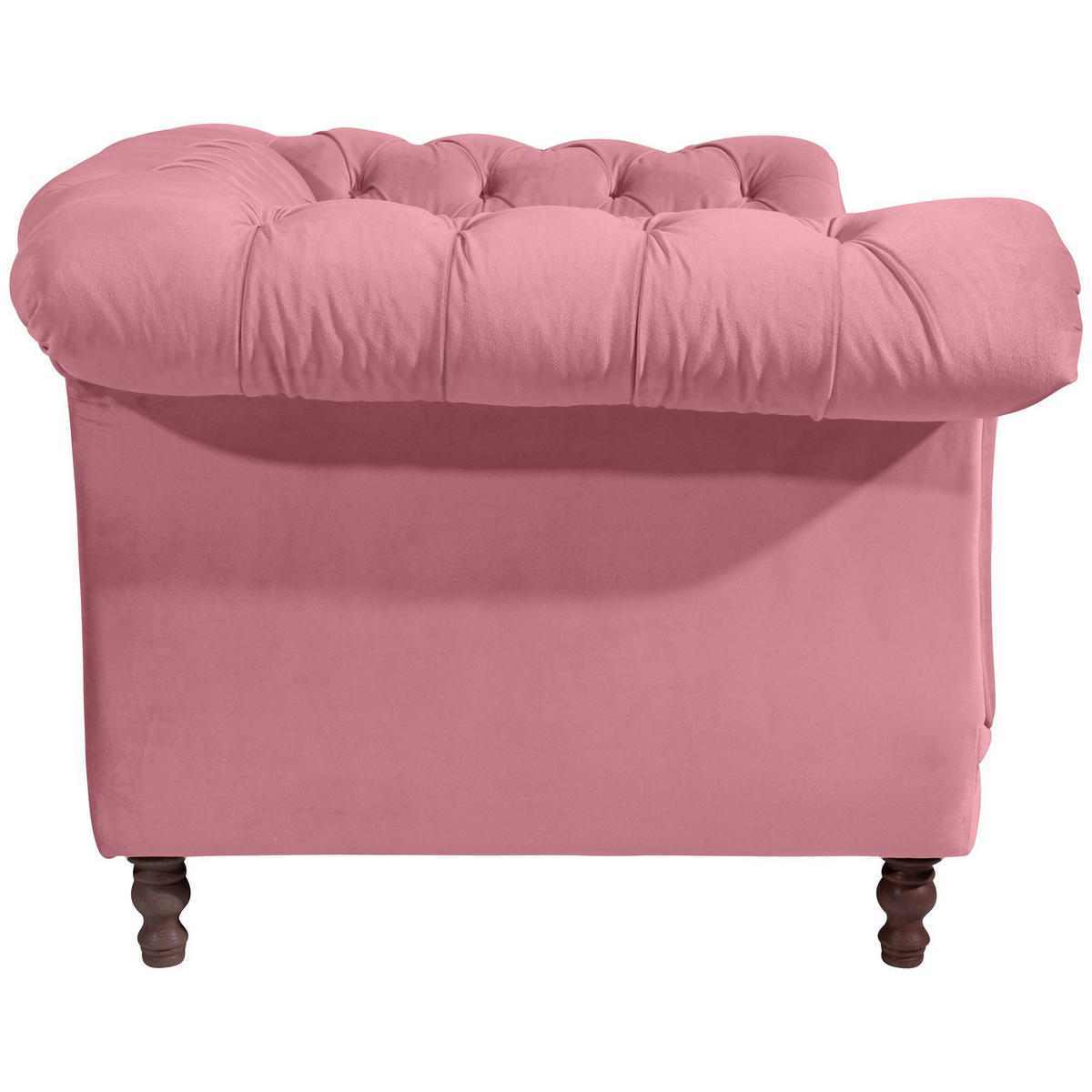 CHESTERFIELD Sessel Kaylin Samtvelours rosé - Rosa, Kunststoff (100/80/167cm) - 58aufmkessel
