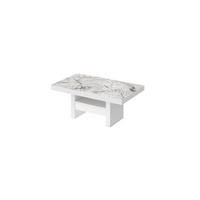 COUCHTISCH rechteckig Marmoroptik Weiß Hochglanz Höhenverstellbar ausziehbar 12/75/55 cm - Weiß Hochglanz/Creme, Holzwerkstoff (75/120/55cm)