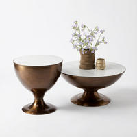 COUCHTISCH Ava Metall 75 cm / 75 cm + 50 cm / 50 cm Metallic Bronze - Bronzefarben, Metall (75/75/38cm)