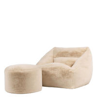 SITZSACK Sessel mit Sitzpouf Natalia - Beige, Textil (97/73/84cm) - icon