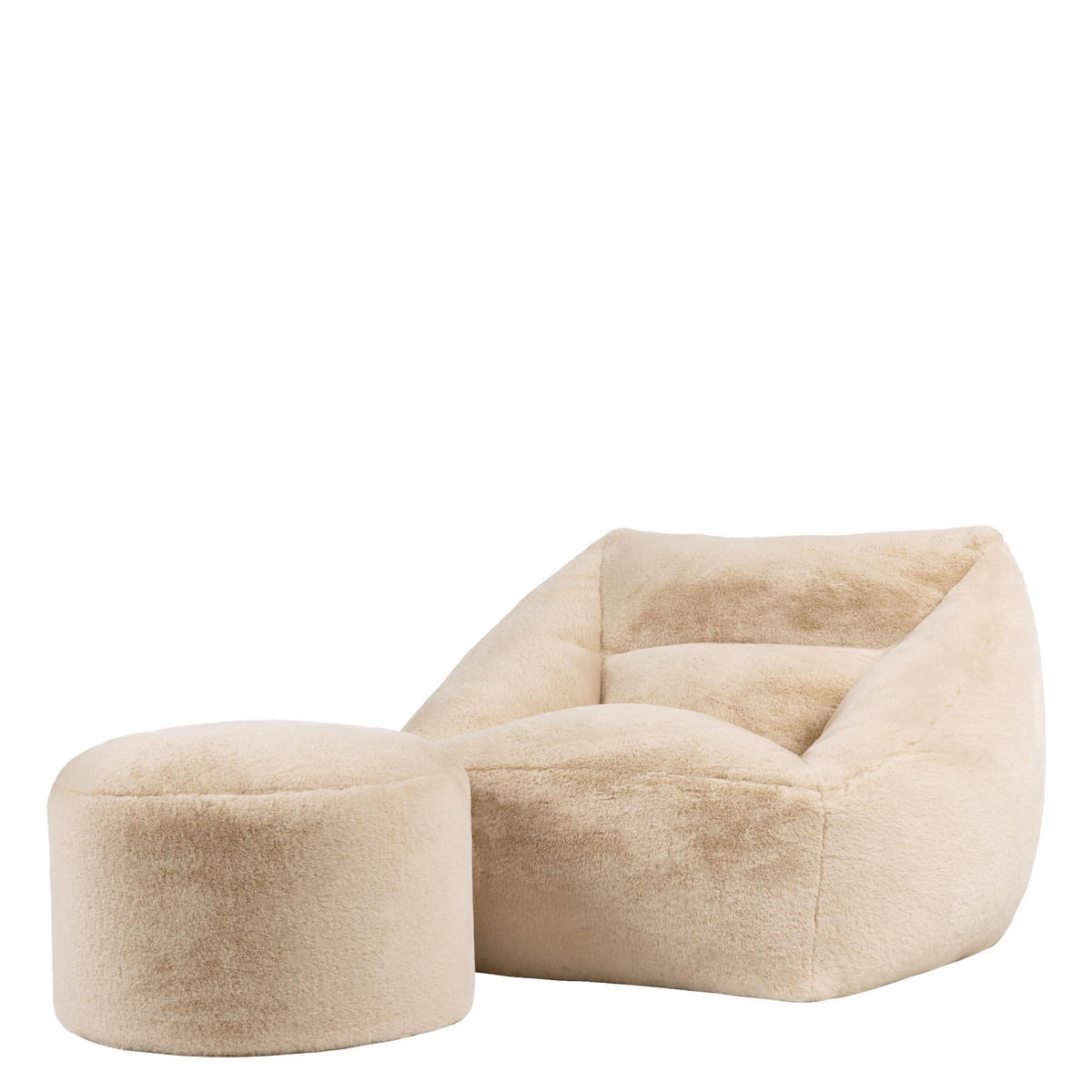 SITZSACK Sessel mit Sitzpouf Natalia - Beige, Textil (97/73/84cm) - icon
