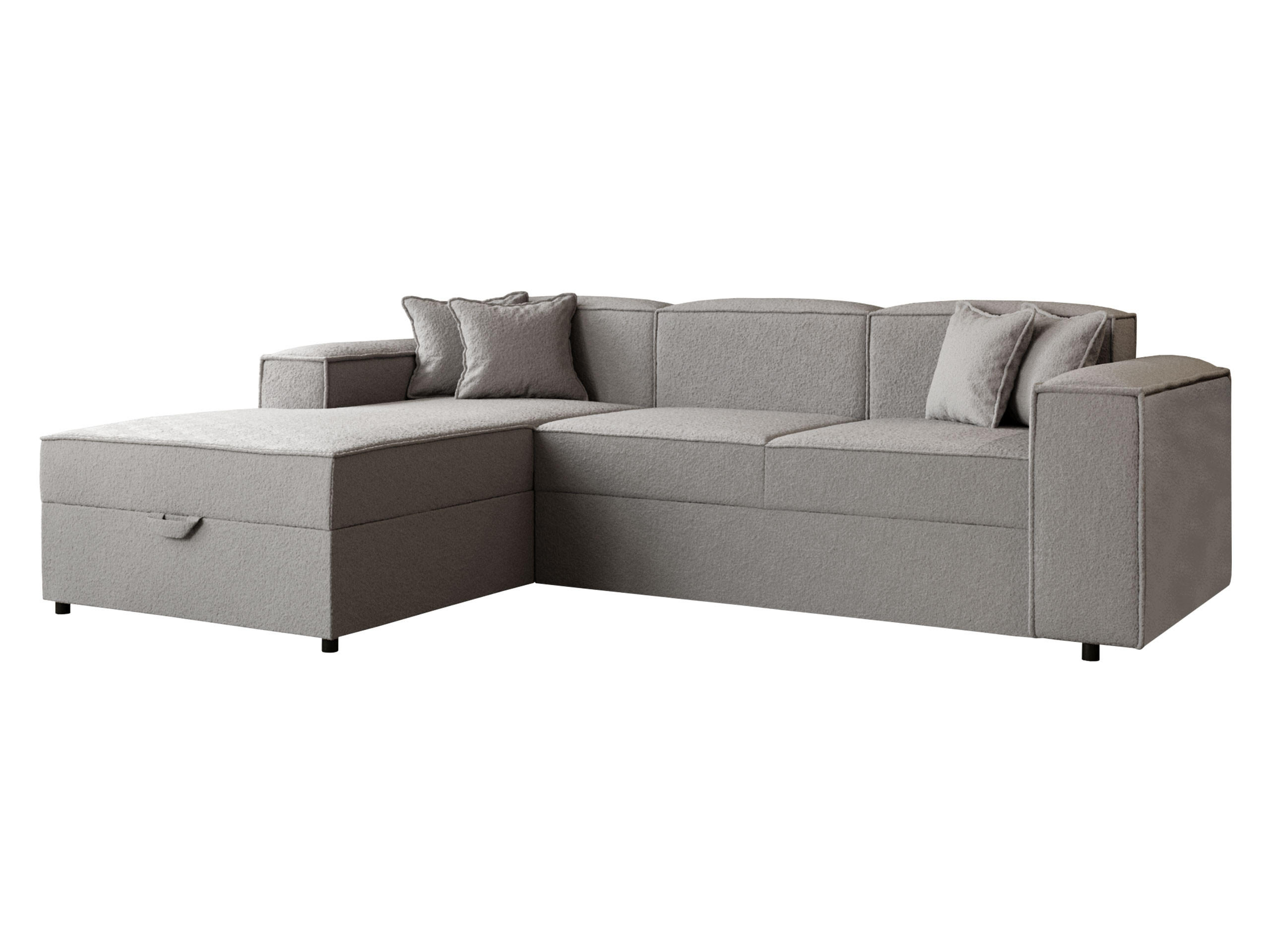 ECKSOFA Santos L, Seite: Links - Schwarz/Grau, Holzwerkstoff/Kunststoff (253/166cm) - MIRJAN24