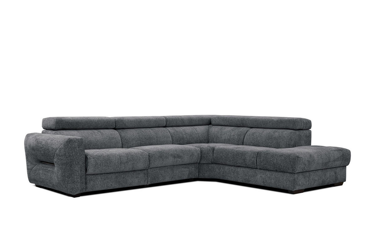 ECKSOFA CALVERA 5-Sitzer mit 1 Relaxfunktion, graphitfarben - Graphitfarben, Holzwerkstoff/Textil (297/239cm) - Courtois Laville