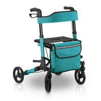 ROLLATOR Vital petrol klappbar mit Sitzfläche & Einkaufstasche - Petrol, Metall (63/80/68cm) - Juskys