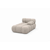 CHAISELONGUE Modular, Bouclé-Stoff Abriamo, Beige, Rechts, Selia - Beige/Braun, Holz (95/70/160cm) - Kaiser Möbel