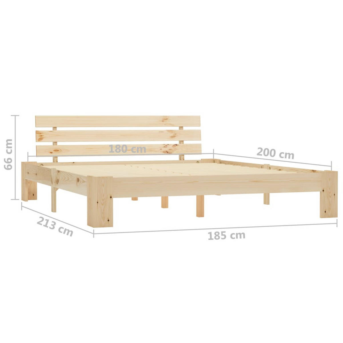 MASSIVHOLZBETT Kiefer 180/200 Cm - Naturfarben, Holz (180/200cm) - vidaXL