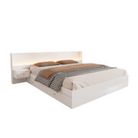 DOPPELBETT aus MDF 180x200 cm Weiß mit LED-Beleuchtung, USB-Anschlüssen, Steckdosen und Stauraum - Weiß, Holzwerkstoff (180/200cm) - IVMEU