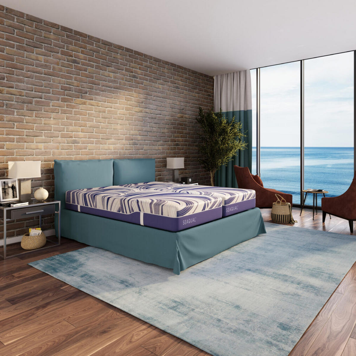TASCHENFEDERKERN-MATRATZE "Ocean Clean TFK", H4, 140 x 200 cm, Höhe: ca. 21 cm - Blau, Textil (140/200cm) - Hn8 Schlafsysteme