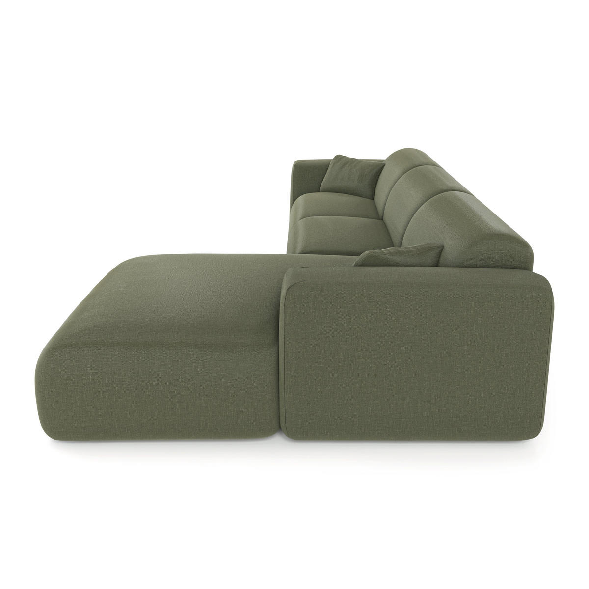 ECKSOFA RECHTS SCHLAFSOFA Rastergewebe Olivgrün 280cm - Olivgrün/Grün, Textil (280/165cm) - Sia Home