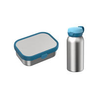 EDELSTAHL-LUNCHSET Campus Cool Blue 2er Set - Blau, Kunststoff/Metall (2/2/2cm) - Mepal