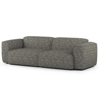 3-SITZER SOFA - Schwarz/Grau, Kunststoff/Textil (251/71/102cm) - home24