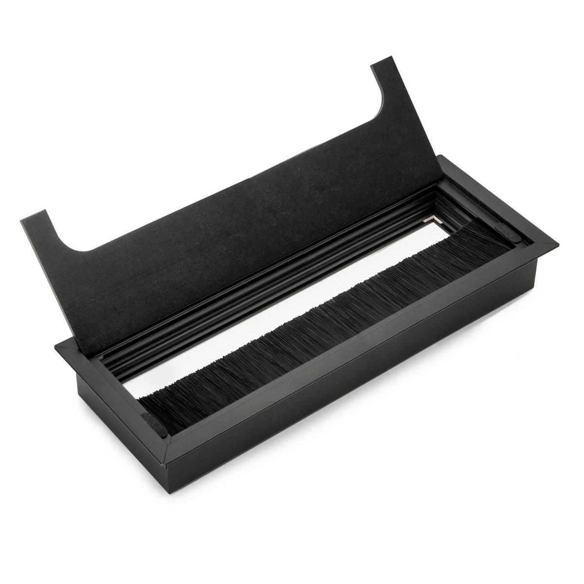 KABELDURCHFÜHRUNGSTÜLLEN Quadrum, rechteckig, 269x80mm, versenkt, Aluminium, Schwarz metallic - Schwarz, Metall (17.5/17/7cm) - EMUCA