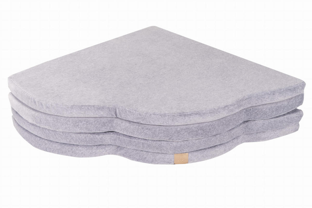 SPIELMATTE für Kinder, Wolke, Samt, Hellgrau - Grau, Textil (160/160cm) - MeowBaby