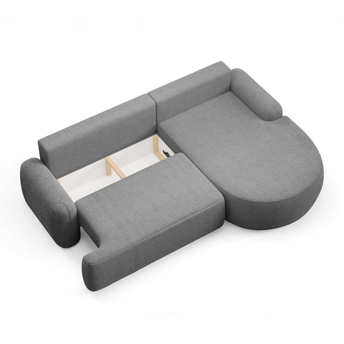 ECKSOFA CLEO mit Schlaffunktion Version Rechte QUELLE 92 - Dunkelgrau, Kunststoff (264/172cm) - Lookway
