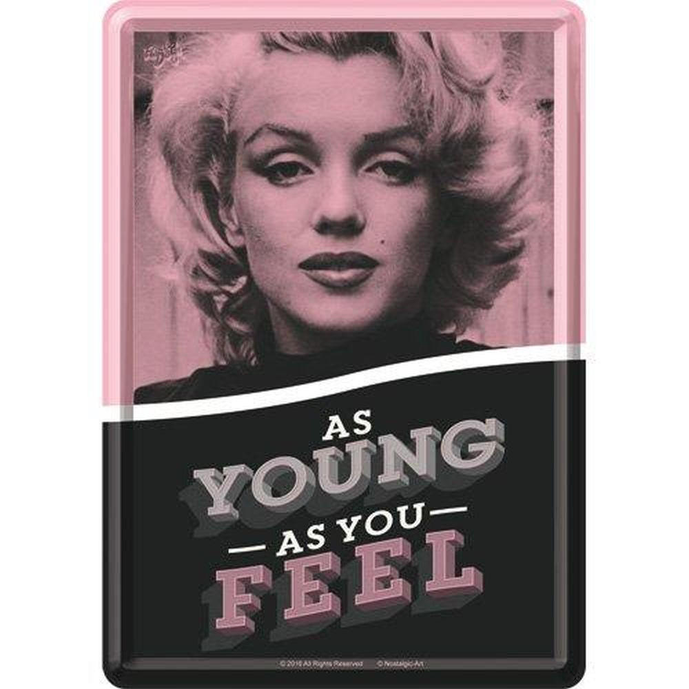 MINIBLECHSCHILD 10/14 cm Celebrities Marilyn As Young As You Feel - Multicolor, Metall (10/14/0.1cm) - Nostalgic-Art