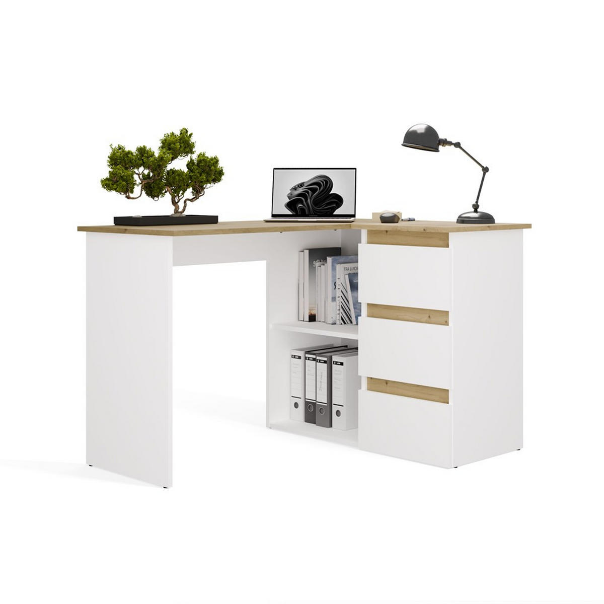 SCHREIBTISCH Weiß, Artisan Eiche 120/75/49 - Weiß/Eiche Artisan, Holzwerkstoff (49/120/75cm) - RAUMHIRSCH FURNITURE
