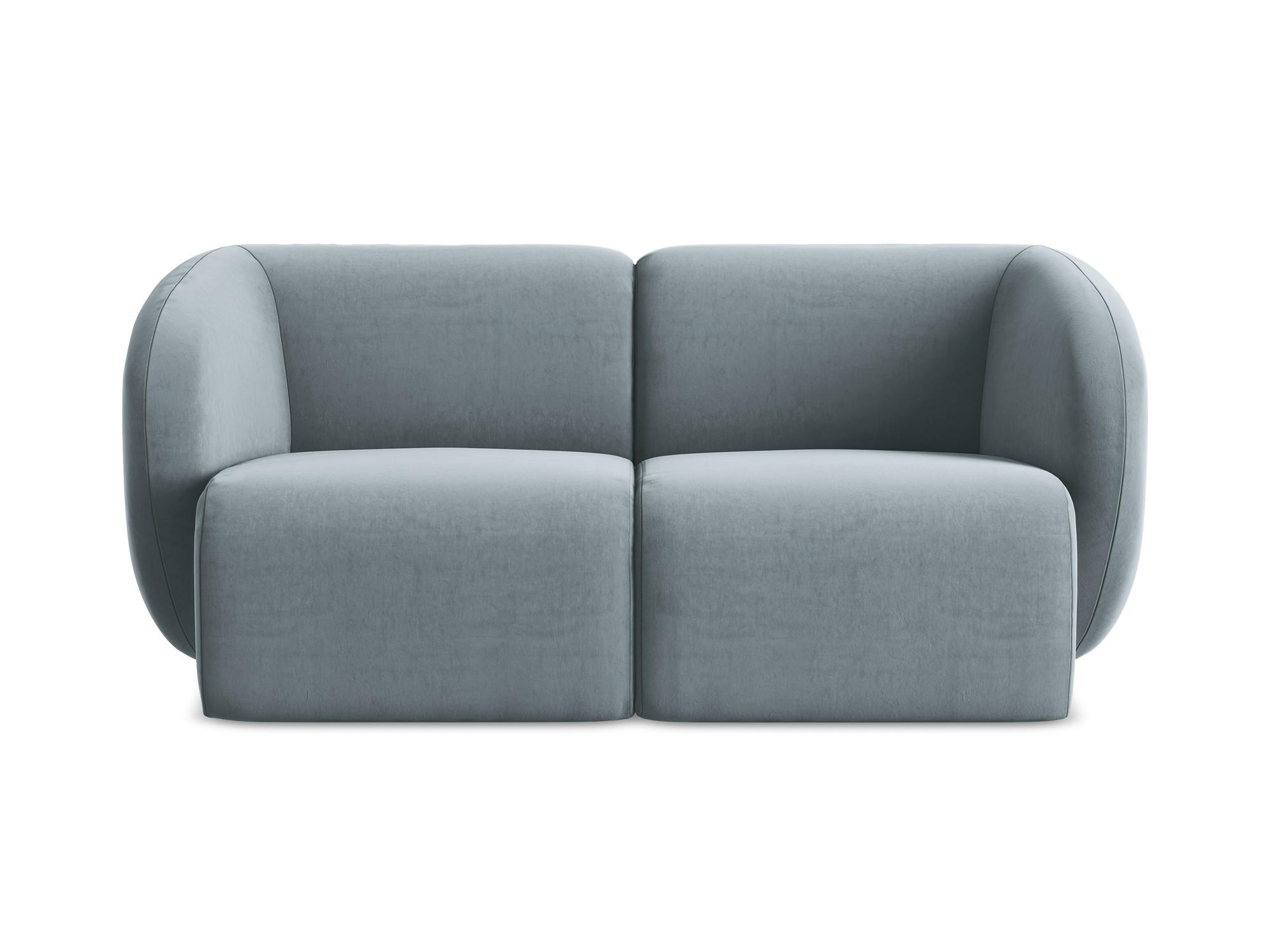 2-SITZER-SOFA Samt Stoff Blau - Schwarz/Hellblau, Holzwerkstoff/Kunststoff (174/75/94cm) - Makamii