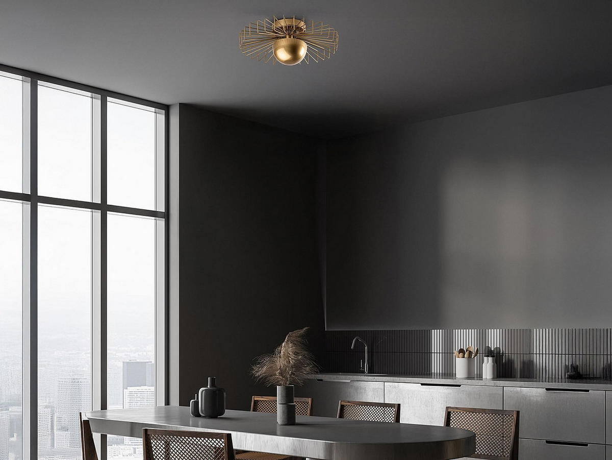 DECKENLEUCHTE - 45 x 45 - metall - goldfarben Zyma - Goldfarben, Metall (45/45/18cm) - Vente-Unique