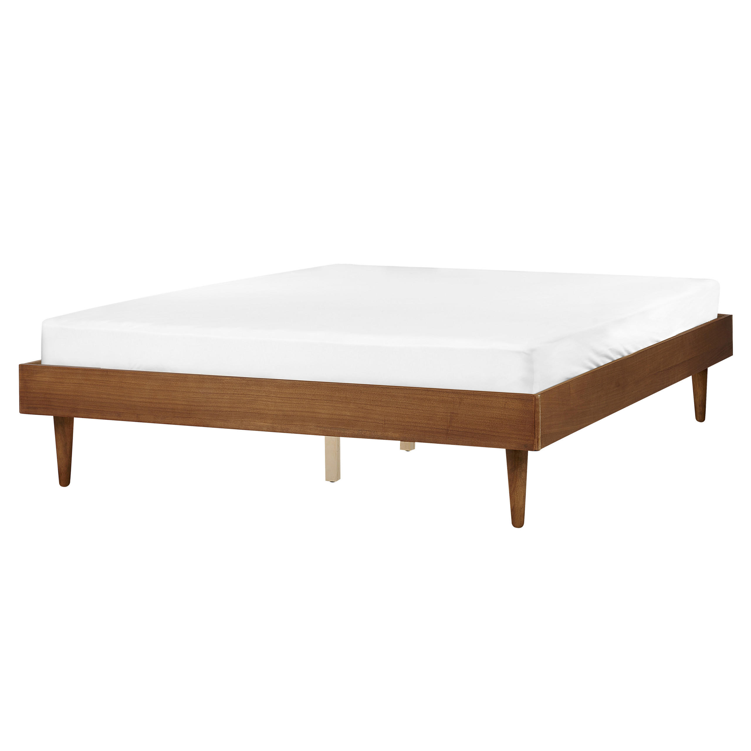 BETT mit Lattenrost 160/200 cm MDF-Platte Braun Toucy - Braun, Holz (160/200cm) - Beliani