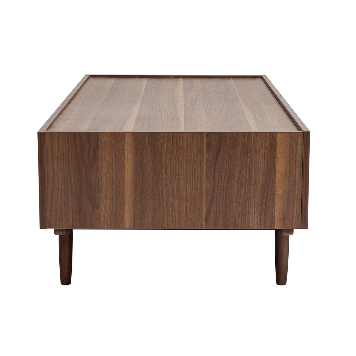 COUCHTISCH Dunkles Holz Schubladen B120 cm SANAA - Walnussfarben, Holz (120/60/39.5cm) - Miliboo