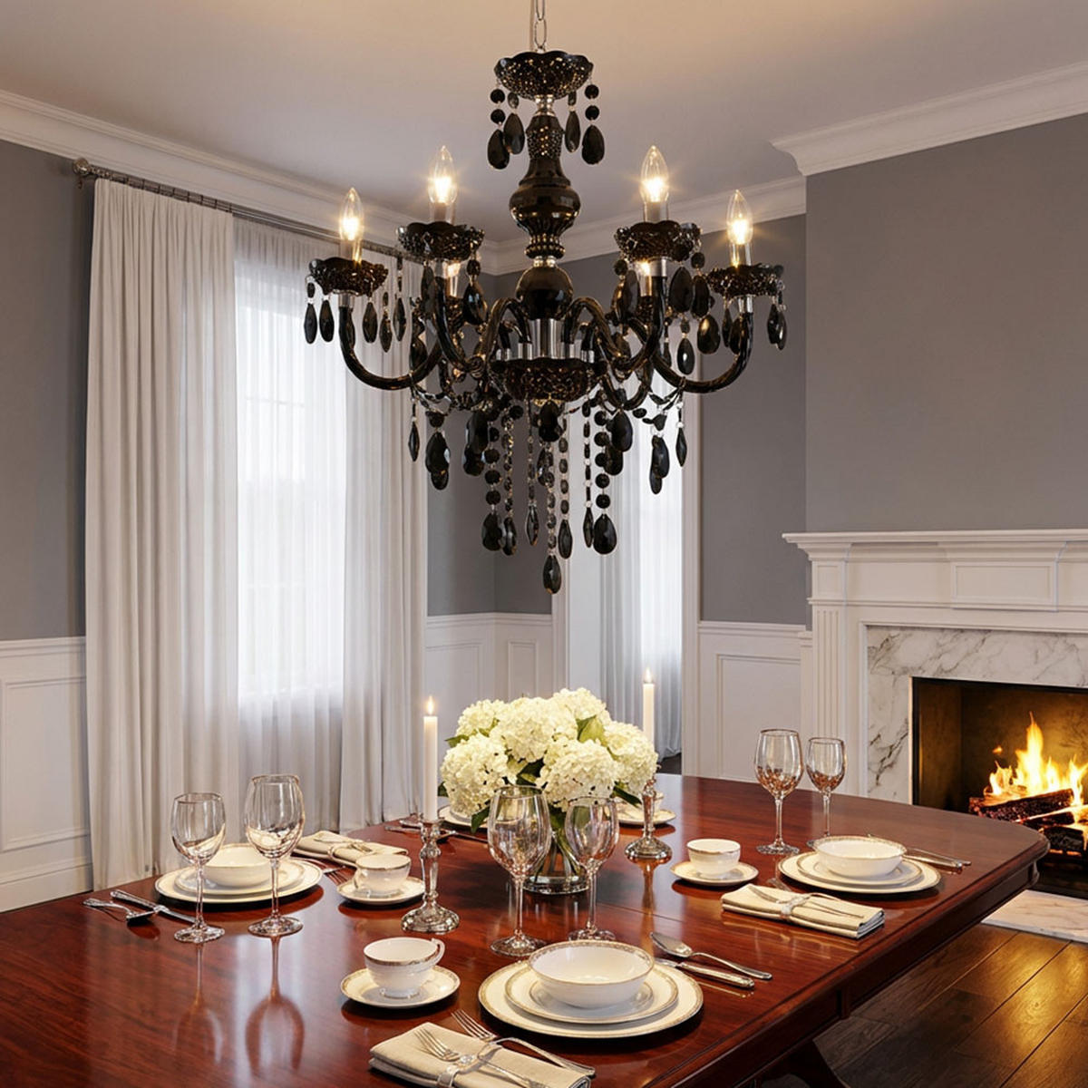 LED KRONLEUCHTER Cuimbra Schwarz - Schwarz, Metall (67/67/166cm)