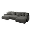 WOHNLANDSCHAFT mit Schlaffunktion und Bettkasten ONESK-U-v1 304x165x40 Dunkelgrau Velours - Dunkelgrau, Holzwerkstoff/Kunststoff (304/90/165cm) - ALTDECOR