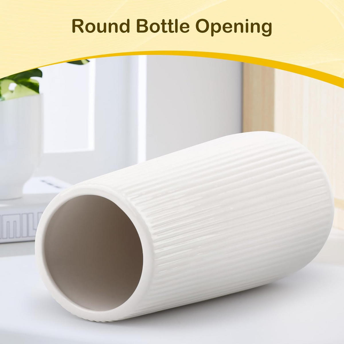 VASE 20 cm Keramik - Weiß, Keramik (20cm) - LIBRATON