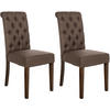 STUHL 2er Set Stoff braun - Walnussfarben/Braun, Holz/Textil (45/98/63cm) - CLP