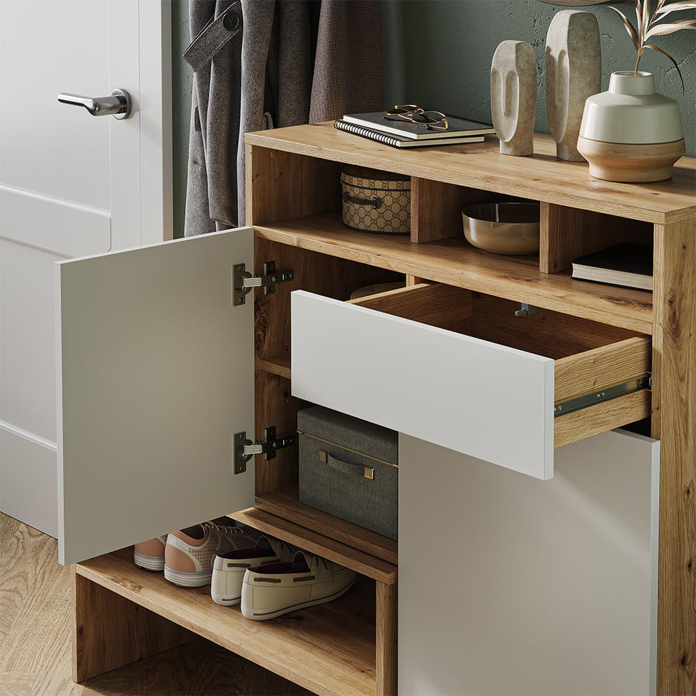 SCHUHSCHRANK Selena Braun 124.5 x 102 cm - Braun, Holzwerkstoff (124.5/102/35cm) - Vicco