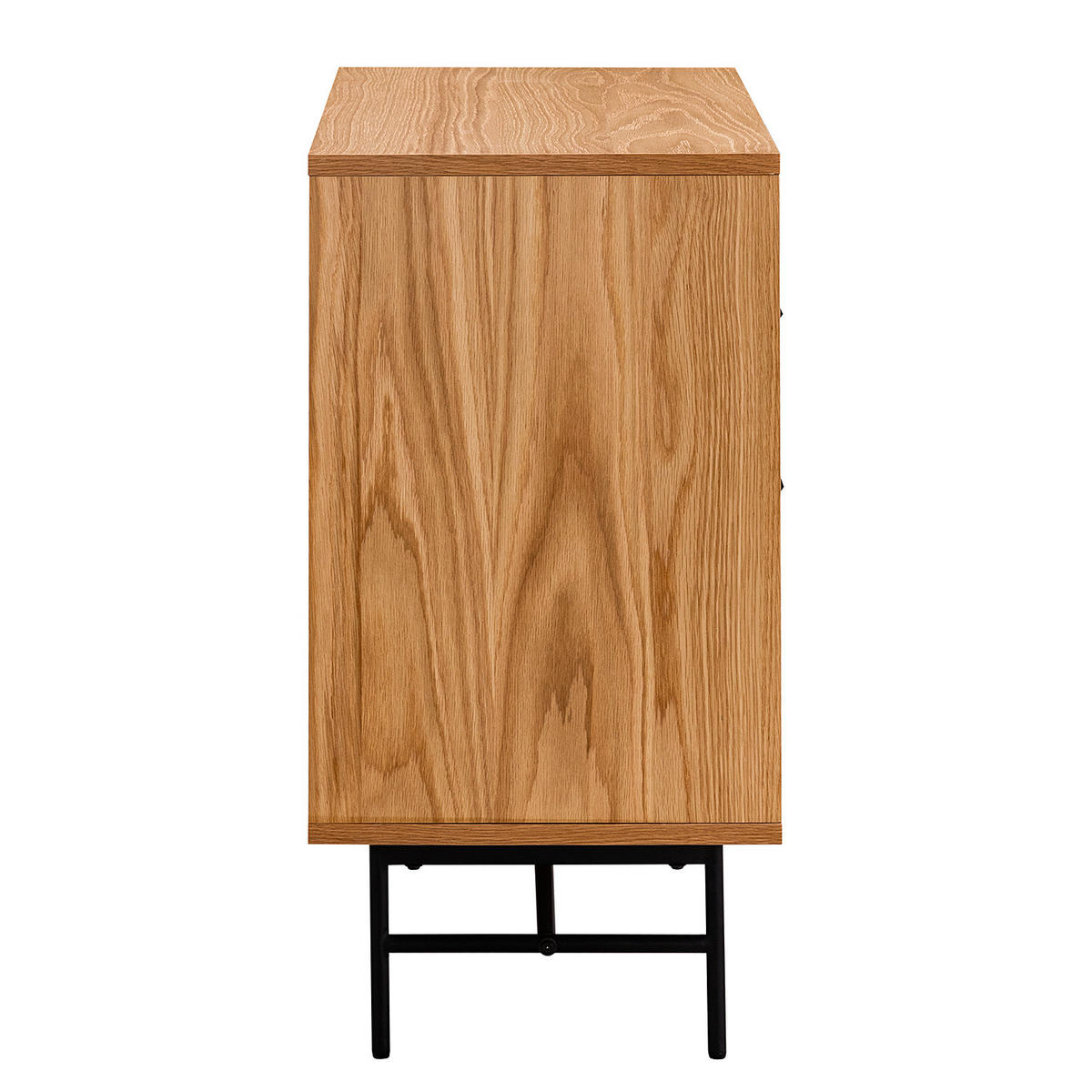 KOMMODE mit 3 Schubladen - Echtholzfurnier - Eichefarben, Holzwerkstoff (80/80/40cm) - home24