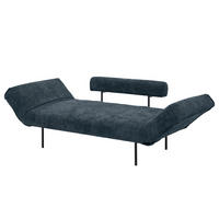 SCHLAFSOFA - Chenille - Blau/Schwarz, Textil/Metall (181/70/75cm) - home24