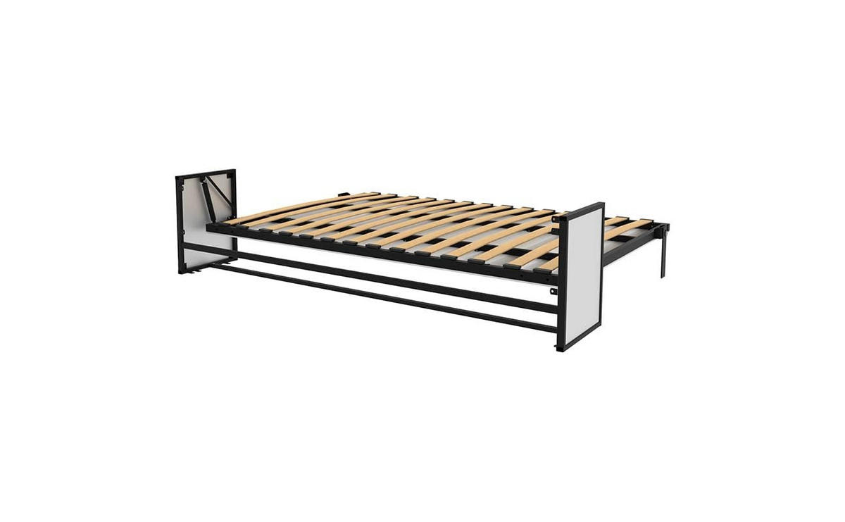 SCHRANKBETT Morphy Studio Modulares SizeFlex- und TypeFlex-System - 140x200, Horizontal - Schwarz, Metall (200/140cm) - WallBedKing