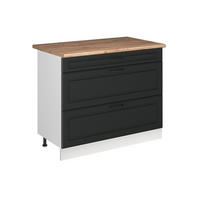 SPODNÍ SKŘÍŇKA KUCHYŇSKÉ LINKY R-Line, Antracitový venkovský dům/Bílá, 100 cm pracovná doska Dub Goldkraft - bílá/antracitová, kompozitní dřevo (100/81.6/60cm) - Vicco