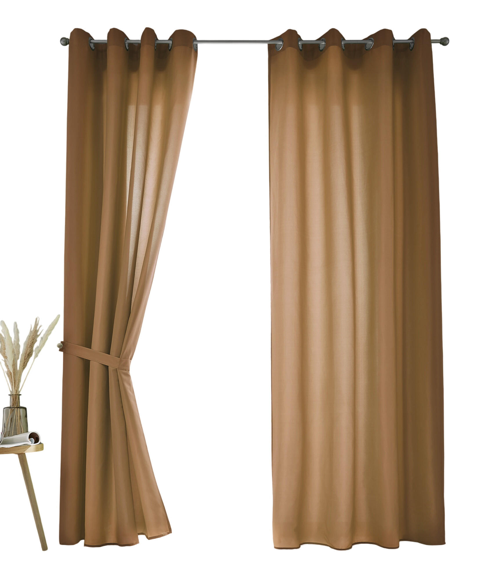 VORHANG 2ER SET BERLIN HxB 225x140cm Taupe - Taupe, Textil (140/225/225cm) - Gardinenbox