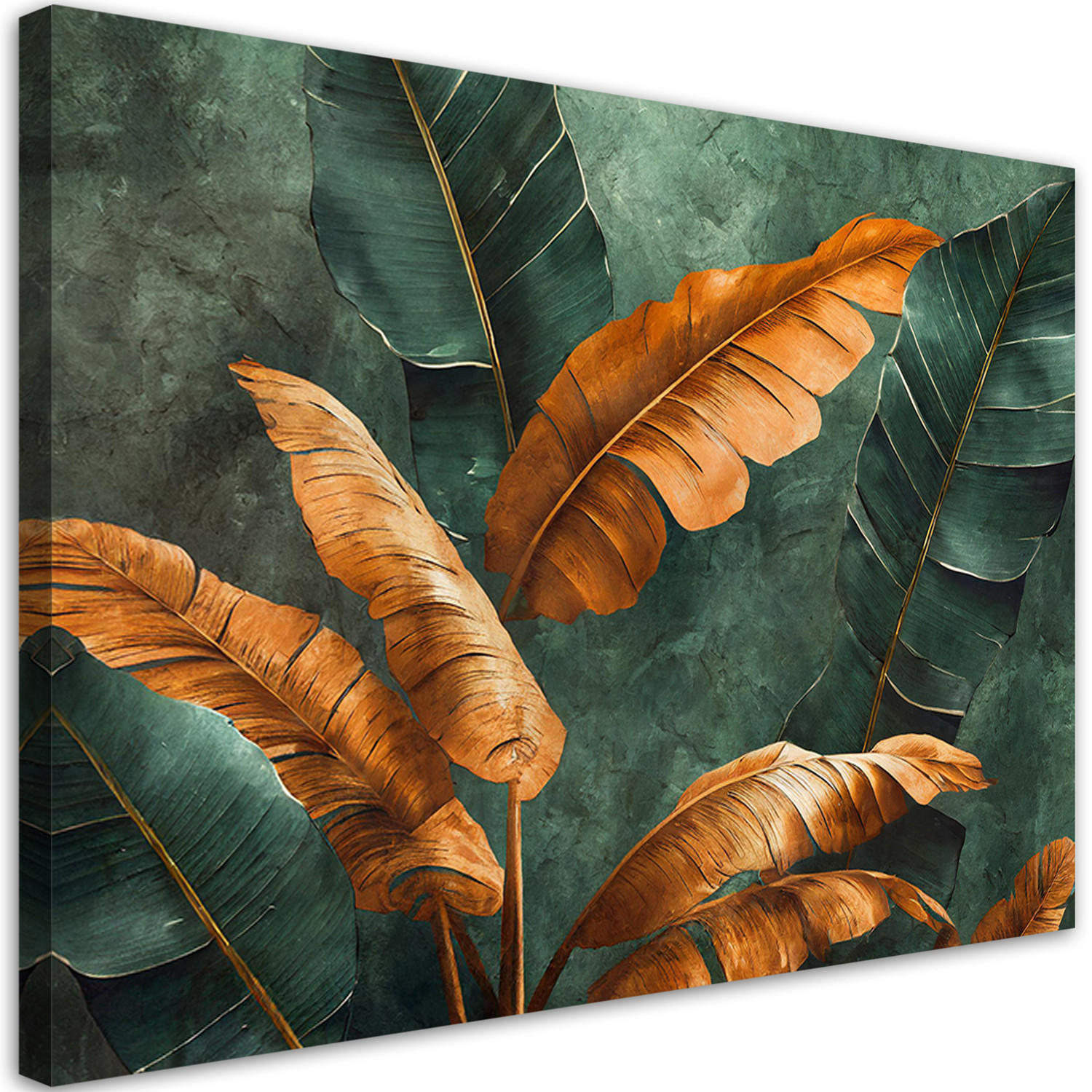 WANDBILD tropische bananen blätter - Grün, Textil (60/40cm) - Feeby