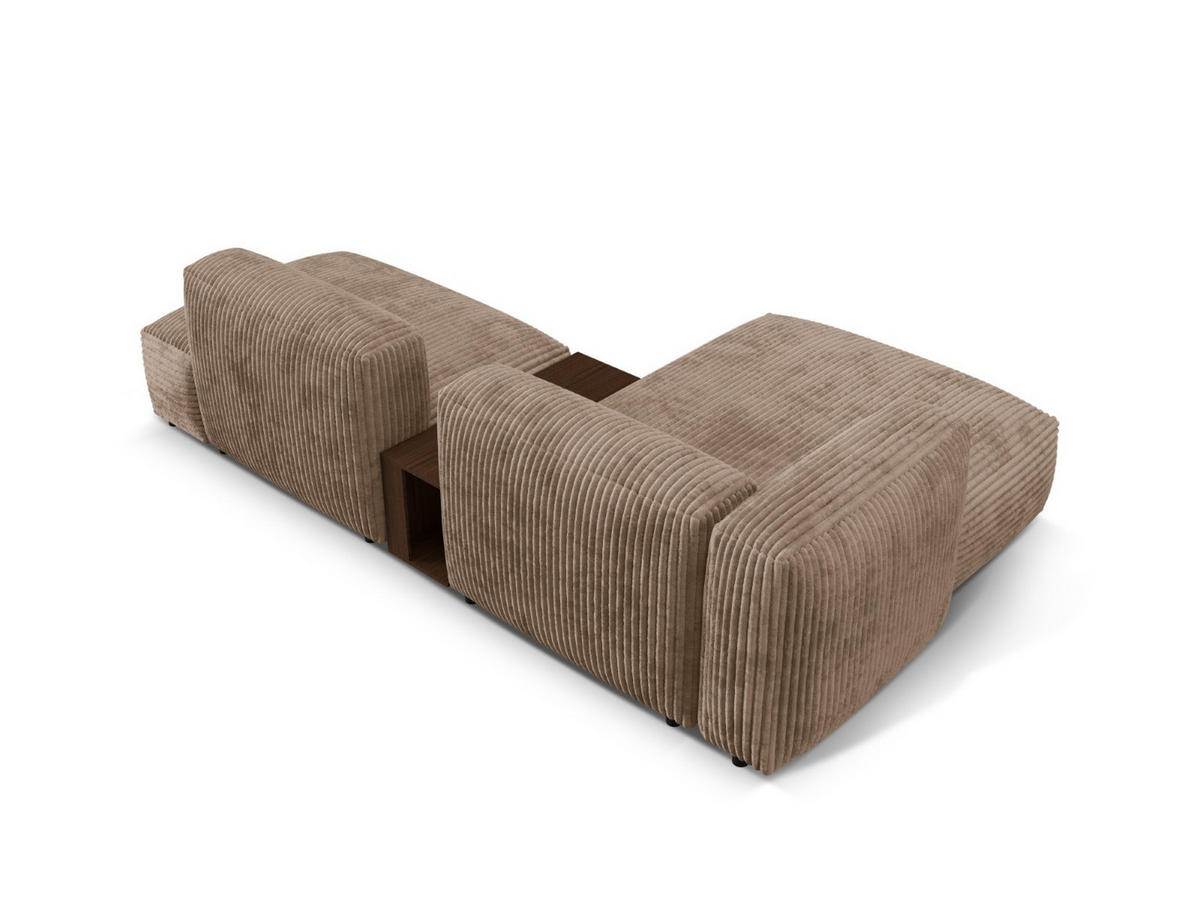 ECKSOFA modular links Martina aus Cord eichel 2 Sitzplätze - Rotbraun, Textil (176/285cm) - Micadoni