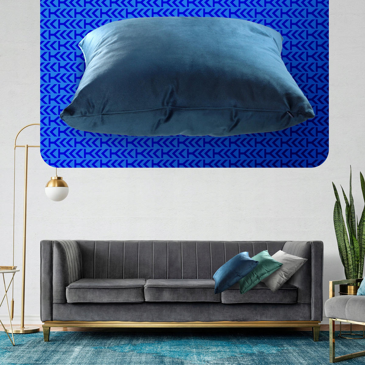 DEKOKISSEN, Dunkelblau - Dunkelblau, Textil (46/46cm) - KADAX