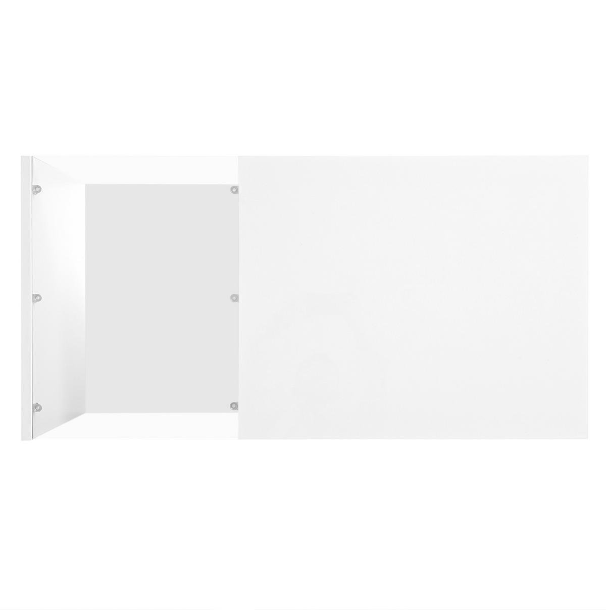 COUCHTISCH 100/50/32 cm in Weiß mit Glasplatte, Schublade und LED-Beleuchtung - Weiß, Holzwerkstoff (100/50/32cm) - Flora Grace