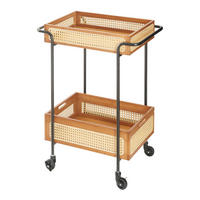 SERVIERWAGEN Tervola - Schwarz/Naturfarben, Holz/Metall (61/80.5/39cm) - [en.casa]