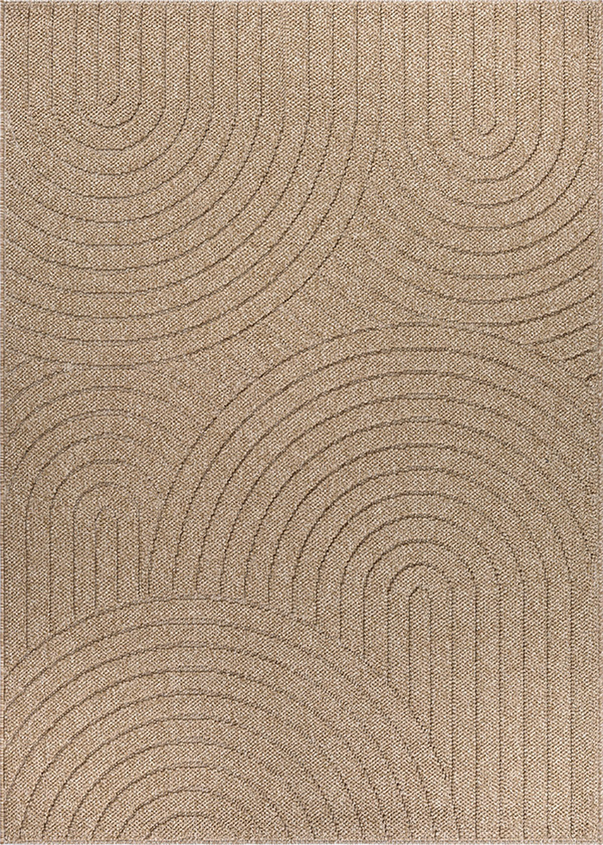 FLACHWEBTEPPICH Geometrisch TOCE Polypropylen Natur 240 x 340 cm - Beige, Textil (240/340cm) - KADIMA DESIGN