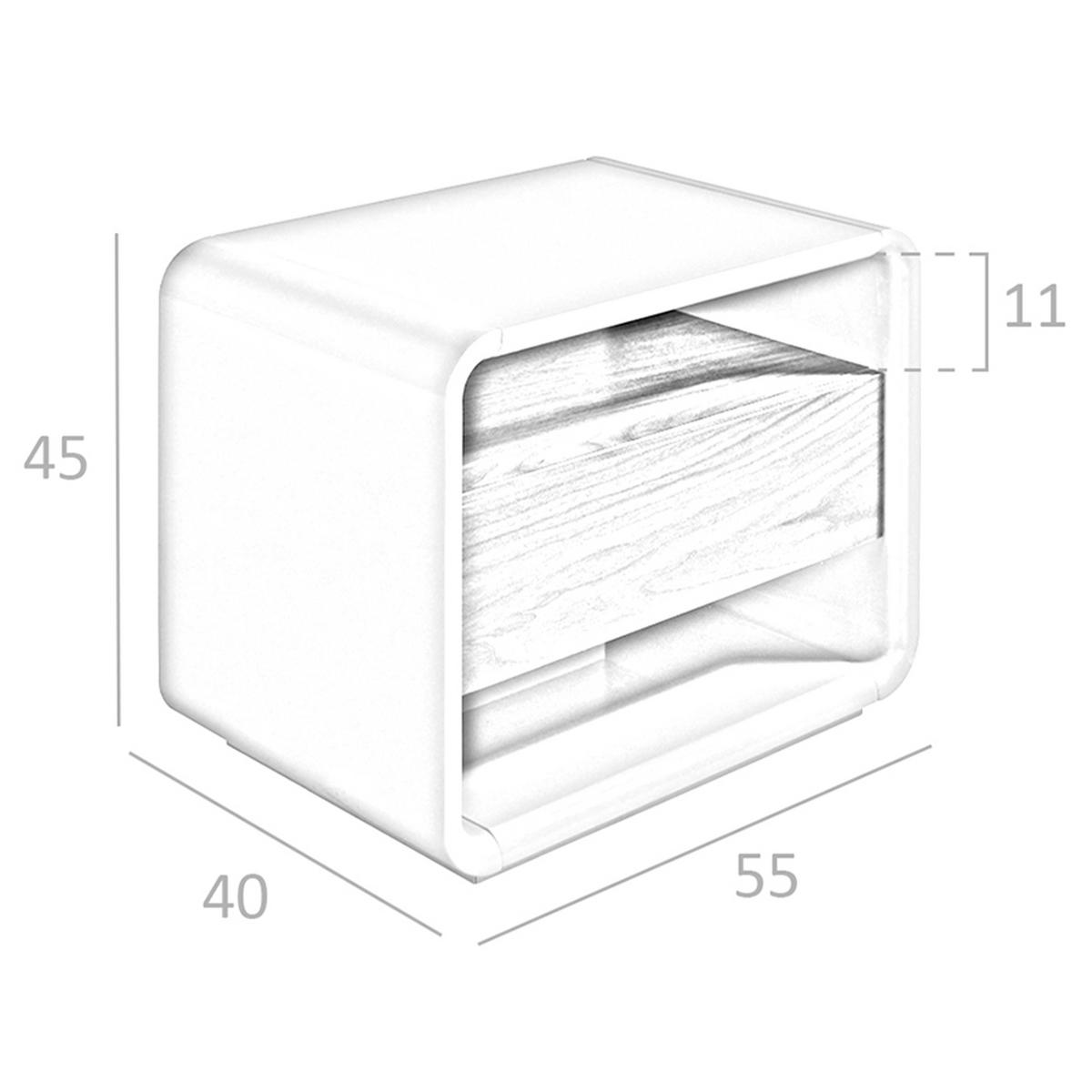 NACHTTISCH Nussbaum und graues Holz - Multicolor/Braun, Holz/Holzwerkstoff (55/45/40cm) - ANGEL CERDA