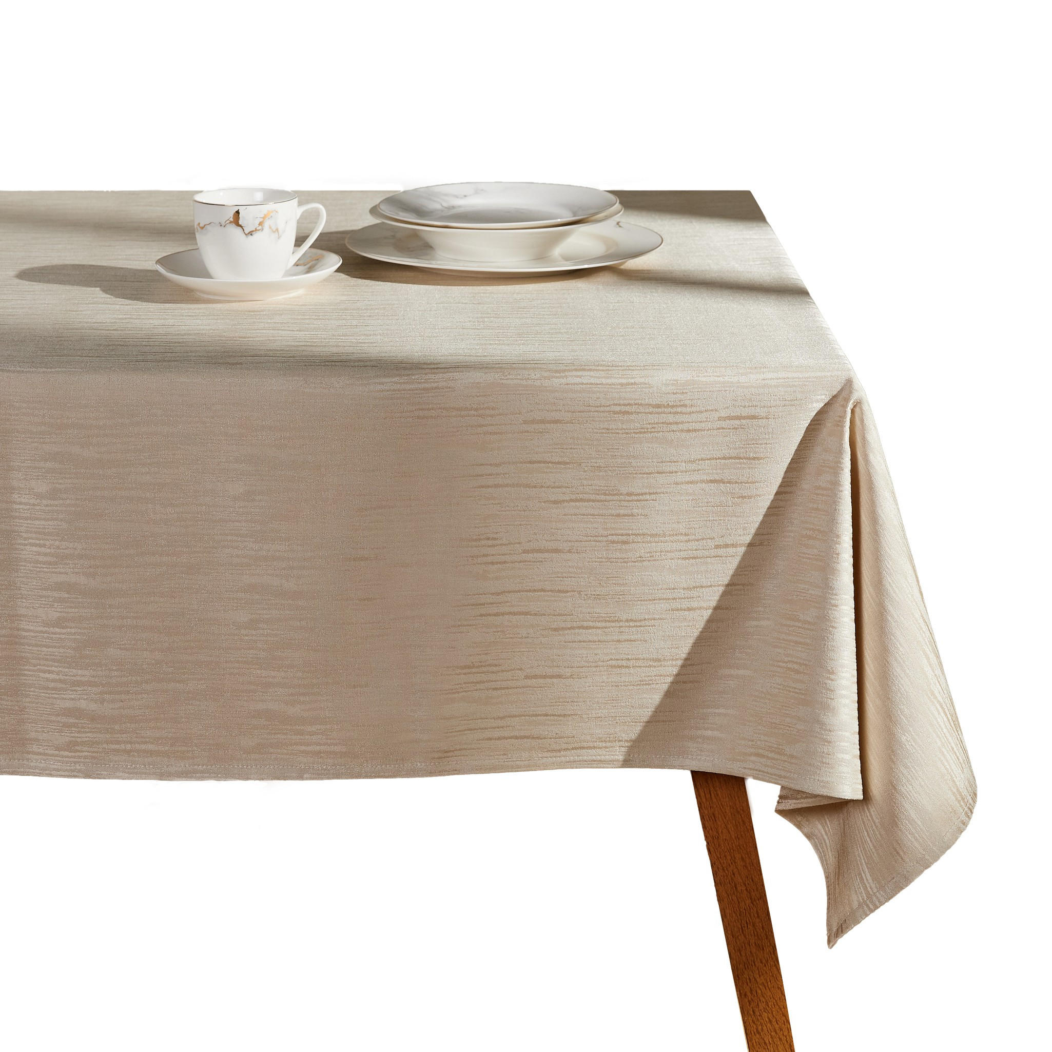 TISCHDECKE Scilio - Beige, Textil (220/140/1cm) - home&you