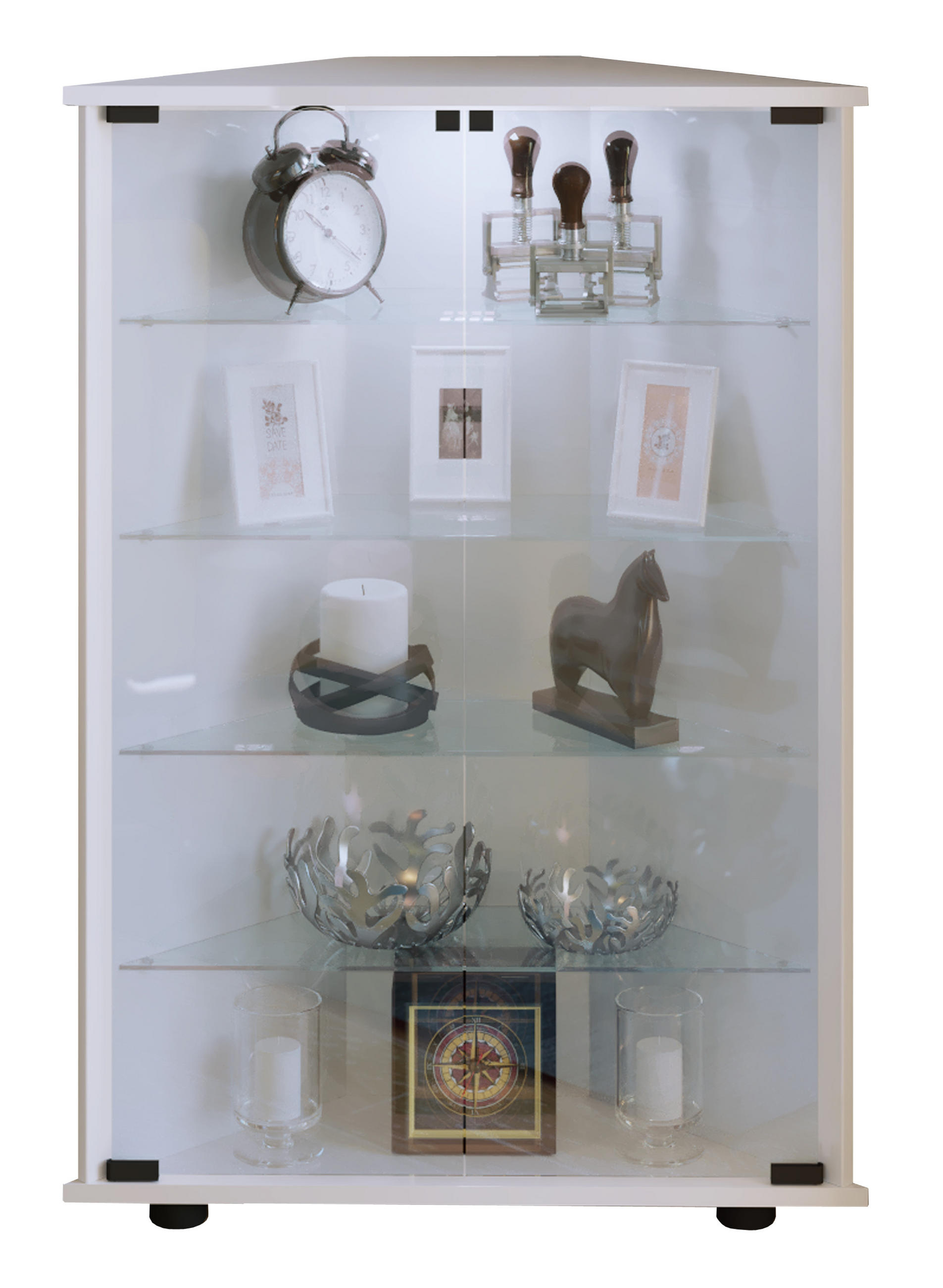 VITRINENSCHRANK Weiß - Weiß, Holzwerkstoff (68/88/23cm) - ebuy24