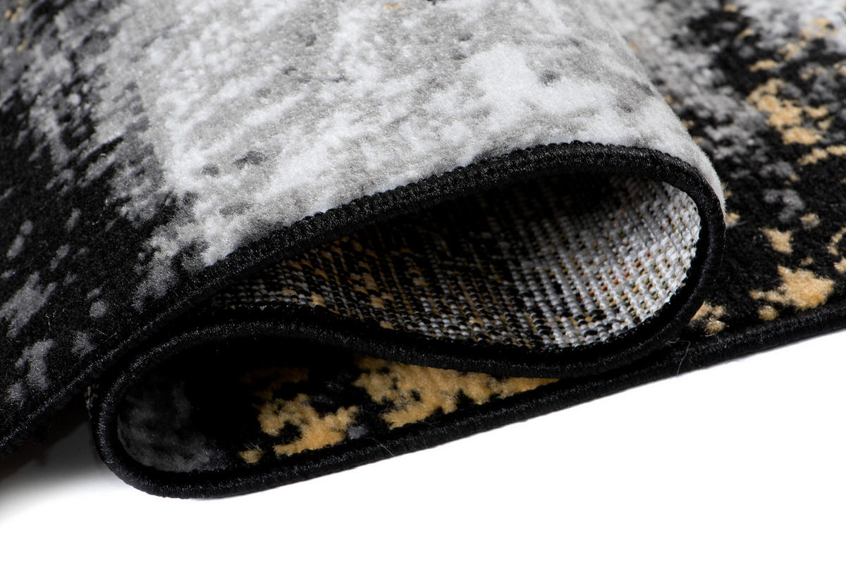 LÄUFER MAYA Schwarz Goldfarben 100/500 cm - Goldfarben, Textil (100/500cm) - Tapiso