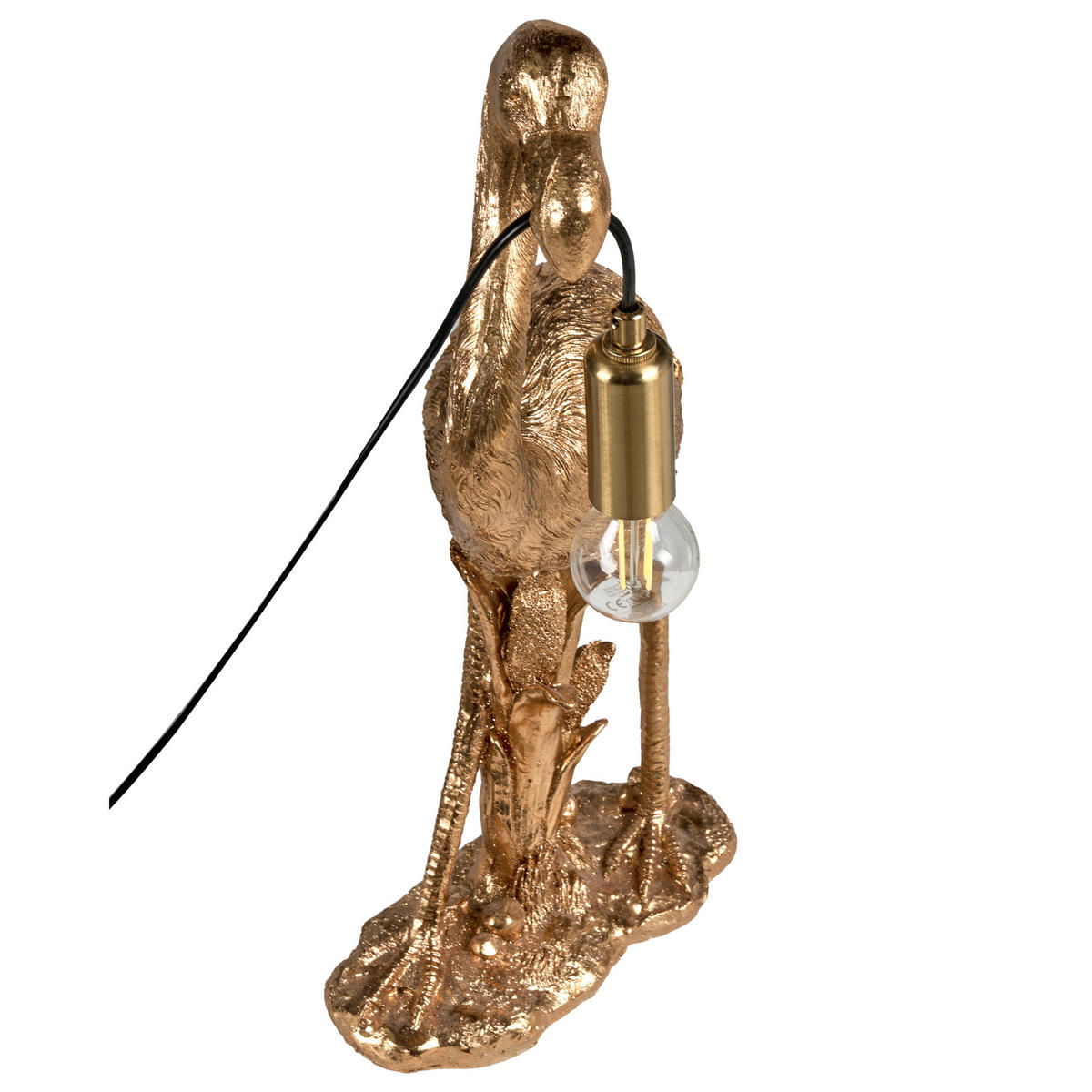 TISCHLAMPE Flamingo Gold Vice - Messingfarben/Goldfarben, Kunststoff (12/20/47cm) - Beliani
