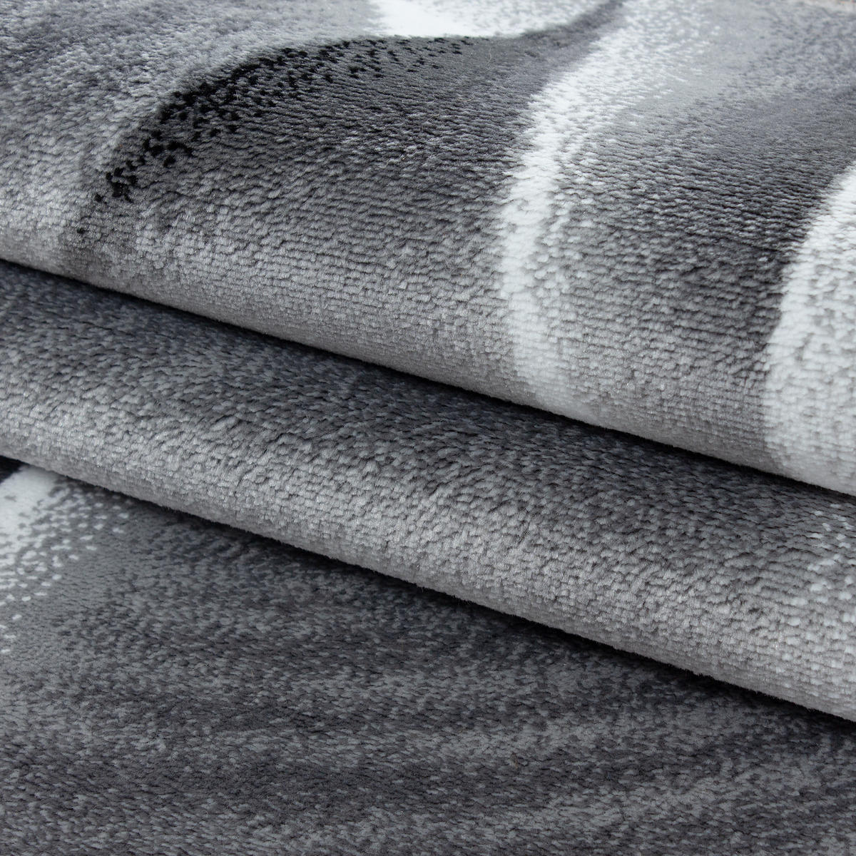 TEPPICH Kurzflor Ombre Polypropylen Wohnzimmer Schwarz Rechteckig 160x230 - Schwarz, Textil (160/230cm) - KADIMA DESIGN