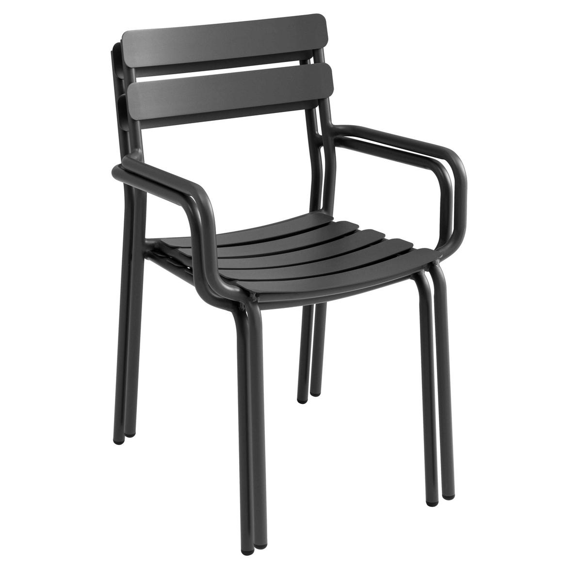 GARTENSTUHL aus Aluminium, Schwarz - Schwarz, Metall (46/84/55cm) - Oviala