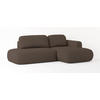 ECKSOFA NUVIRA R-S Braun Geflochtener Stoff mit Schlaffunktion - Braun, Holz (274/165cm) - MASSENO