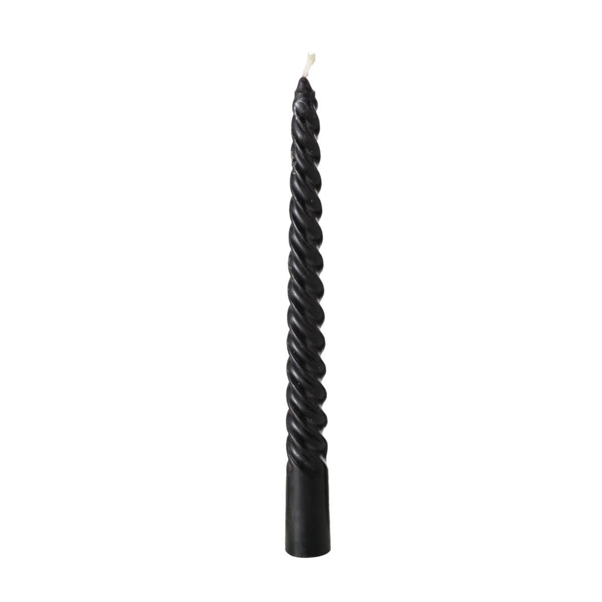 KEGELKERZE Twisto 2/2/20 cm - Schwarz, Paraffin (2/20/2cm) - Boltze Home